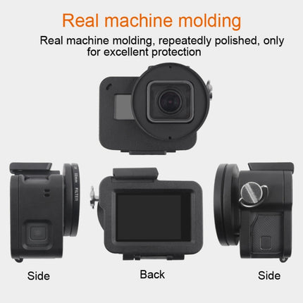 Housing Shell CNC Aluminum Alloy Protective Cage with Insurance Frame & 52mm UV Lens for GoPro HERO7 Black /6 /5, 52mm UV Black, 52mm UV Blue, 52mm UV Red