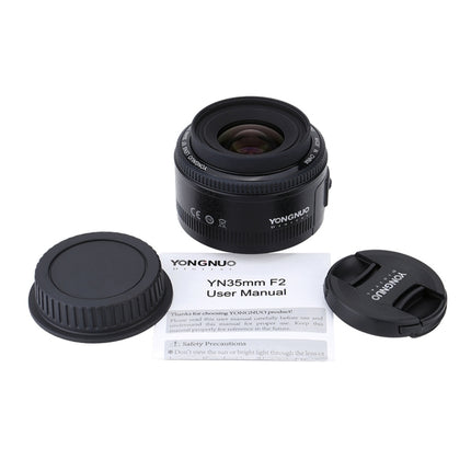 YONGNUO YN35MM F2N 1:2 AF/MF Wide-Angle Fixed/Prime Auto Focus Lens for Nikon DSLR Cameras, YN35MM F2N