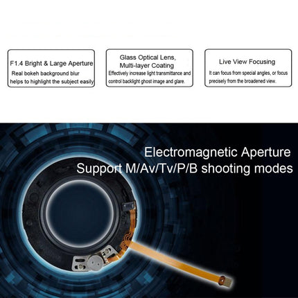 YONGNUO YN50MM F1.4C F1.4 Lens Large Aperture Auto Focus Lens for Canon, N50MM F1.4C