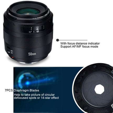 YONGNUO YN50MM F1.4C F1.4 Lens Large Aperture Auto Focus Lens for Canon, N50MM F1.4C
