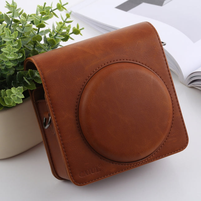 Retro Style Full Body Camera PU Leather Case Bag with Strap for FUJIFILM instax SQUARE SQ6, For FUJI SQ6