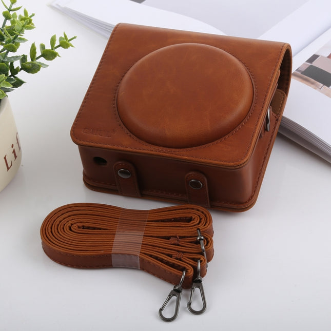 Retro Style Full Body Camera PU Leather Case Bag with Strap for FUJIFILM instax SQUARE SQ6, For FUJI SQ6