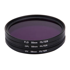 JUNESTAR 3 in 1 Proffesional 58mm Lens Filter(CPL + UV + FLD / Purple) for GoPro & Xiaomi Xiaoyi Yi Sport Action Camera, 3 in 1