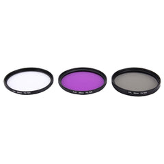 JUNESTAR 3 in 1 Proffesional 58mm Lens Filter(CPL + UV + FLD / Purple) for GoPro & Xiaomi Xiaoyi Yi Sport Action Camera, 3 in 1