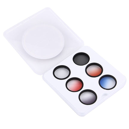 JUNESTAR 6 in 1 Professional 34mm Lens Filter(CPL + UV + Gradual Red + Gradual Orange + Gradual Blue + Gradual Grey) for DJI Phantom 3 & 4