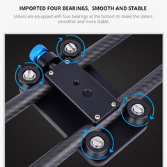 YELANGU L40T 40cm Carbon Fiber Slide Rail Track for SLR Cameras / Video Cameras, L40T 40cm