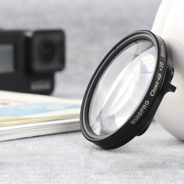 RUIGPRO for GoPro HERO 7/6 /5 Professional 52mm 10X Close-up Lens Filter with Filter Adapter Ring & Lens Cap, 10X Close-up Lens