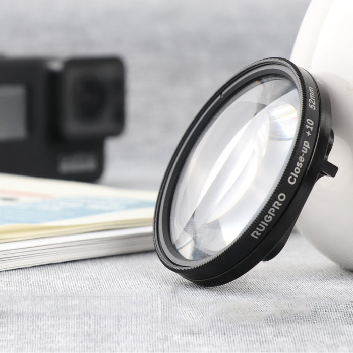 RUIGPRO for GoPro HERO 7/6 /5 Professional 52mm 10X Close-up Lens Filter with Filter Adapter Ring & Lens Cap, 10X Close-up Lens