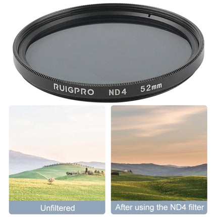 RUIGPRO for GoPro HERO 7/6 /5 Professional 52mm ND4 Lens Filter with Filter Adapter Ring & Lens Cap, ND4 Lens