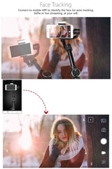 AFI V5 Smooth 3-Axis Handheld Aluminum Brushless Gimbal Stabilizer with Tripod Mount & Fill Light for Smartphones within 6 inch, Support Face Tracking