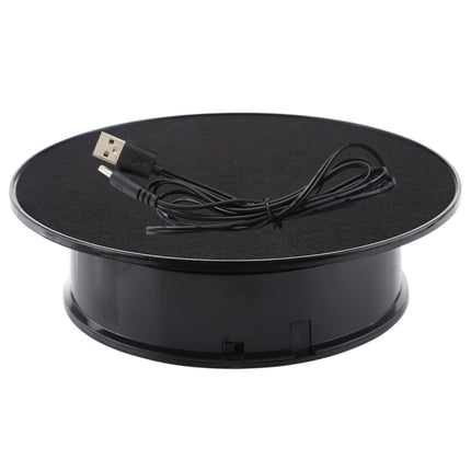20cm 360 Degree Electric Rotating Turntable Display Stand Photography Video Shooting Props Turntable, Load 1.5kg, Powered by Battery & USB, 20cm/Powered by Battery or USB(B), 20cm/Powered by Battery or USB(W), 20cm/Powered by Battery or USB(W+B)