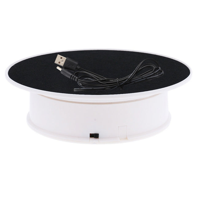 20cm 360 Degree Electric Rotating Turntable Display Stand Photography Video Shooting Props Turntable, Load 1.5kg, Powered by Battery & USB, 20cm/Powered by Battery or USB(B), 20cm/Powered by Battery or USB(W), 20cm/Powered by Battery or USB(W+B)