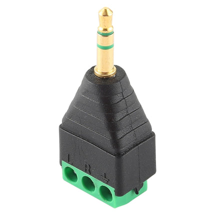3.5mm Male Plug 3 Pole 3 Pin Terminal Block Stereo Audio Connector, 3.5mm Male (3 Pin)
