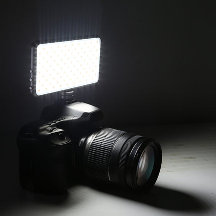 LED011S Pocket 180 LEDs Professional Vlogging Photography Video & Photo Studio Light with OLED Display & Cold Shoe Adapter Mount for Canon / Nikon DSLR Cameras, 180 LED
