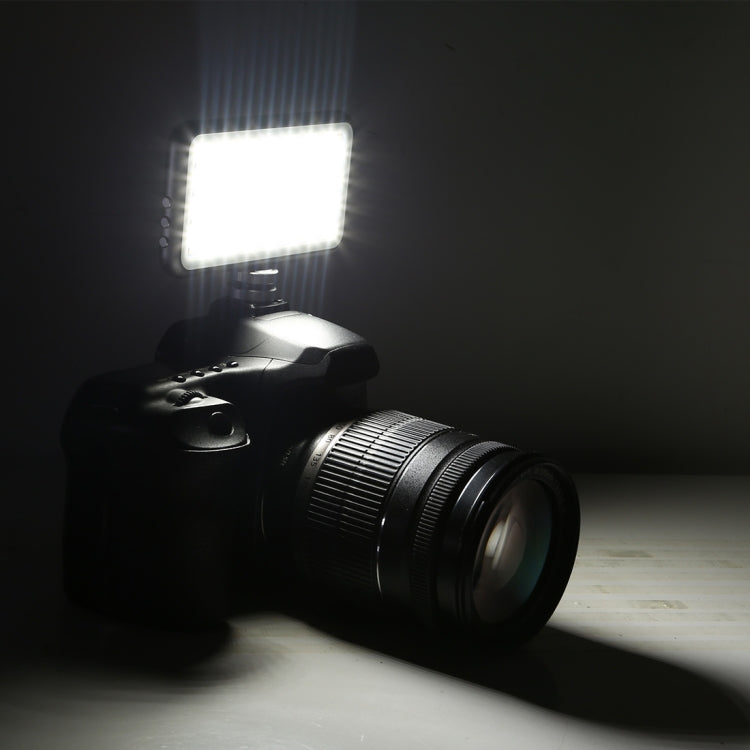 LED-013 Pocket 112 LEDs Professional Vlogging Photography Video & Photo Studio Light with OLED Display & Cold Shoe Adapter Mount for Canon / Nikon DSLR Cameras, 112 LED