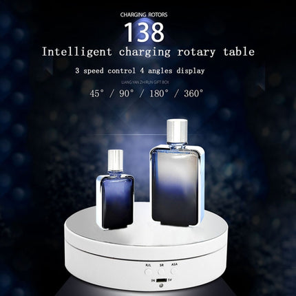 13.8cm USB Charging Smart 360 Degree Rotating Turntable Display Stand Video Shooting Props Turntable for Photography, Load 3kg