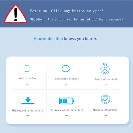 13.8cm USB Charging Smart 360 Degree Rotating Turntable Display Stand Video Shooting Props Turntable for Photography, Load 3kg