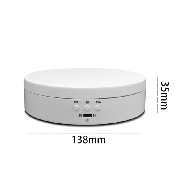 13.8cm USB Charging Smart 360 Degree Rotating Turntable Display Stand Video Shooting Props Turntable for Photography, Load 3kg