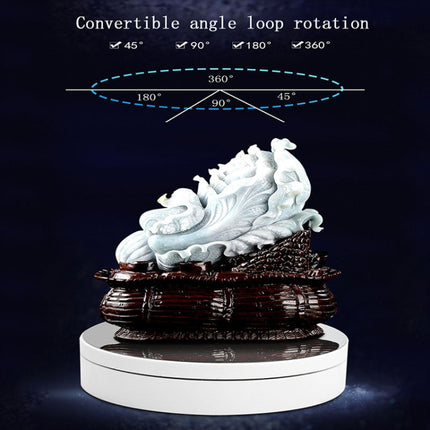 13.8cm Mirror Style USB Charging Smart 360 Degree Rotating Turntable Display Stand Video Shooting Props Turntable for Photography, Load 3kg