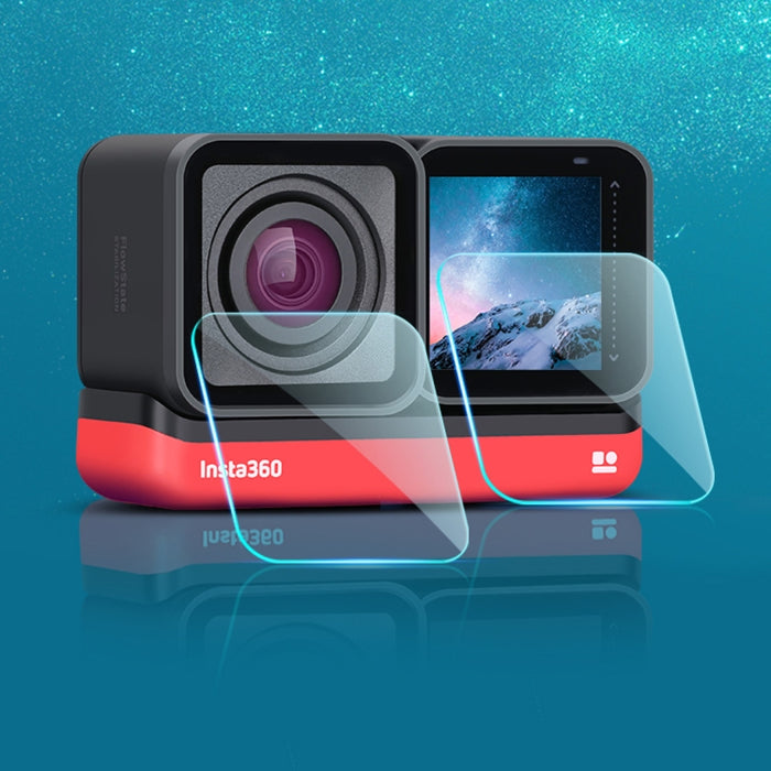 Lens + LCD Display Tempered Glass Film for Insta 360 One R 4K, For Insta 360 One R 4K