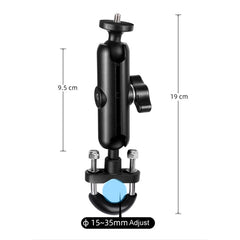 9 cm Pleuelstange, 20 mm Kugelkopf, Motorrad-Lenkerhalterung mit Stativadapter und Schraube für GoPro, Insta360, DJI und andere Actionkameras, 9,5 cm Pleuelstangenhalterung