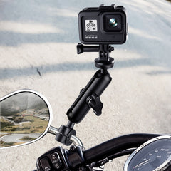 9 cm Pleuelstange, 20 mm Kugelkopf, Motorrad-Lenkerhalterung mit Stativadapter und Schraube für GoPro, Insta360, DJI und andere Actionkameras, 9,5 cm Pleuelstangenhalterung