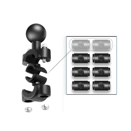 25mm Ball Head Motorcycle Rearview Mirror Fixed Mount Holder with 4 Styles Gaskets for GoPro, Insta360, DJI and Other Action Cameras, 25mm Ball Head with 4 Styles Gaskets