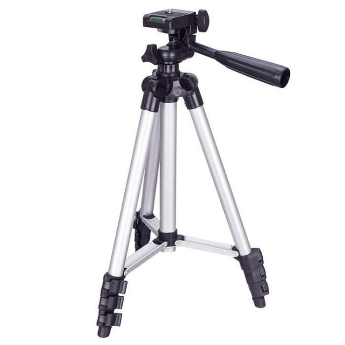 3120 Live Broadcast Tripod 4-Section Folding Legs Aluminum Alloy Tripod Mount with U-Shape Three-Dimensional Tripod Head for DSLR & Digital Camera, Adjustable Height: 34-103cm, 3120 Silver, 3120 Black