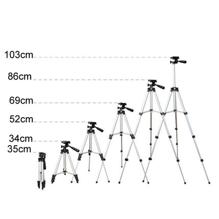 3120 Live Broadcast Tripod 4-Section Folding Legs Aluminum Alloy Tripod Mount with U-Shape Three-Dimensional Tripod Head for DSLR & Digital Camera, Adjustable Height: 34-103cm