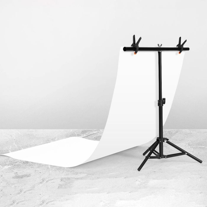 70x75cm T-Shape Photo Studio Background Support Stand Backdrop Crossbar Bracket Kit with Clips, No Backdrop, 70x75cm