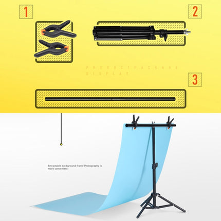 70x75cm T-Shape Photo Studio Background Support Stand Backdrop Crossbar Bracket Kit with Clips, No Backdrop, 70x75cm