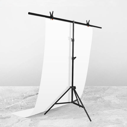 150x200cm T-Shape Photo Studio Background Support Stand Backdrop Crossbar Bracket Kit with Clips, No Backdrop, 150x200cm