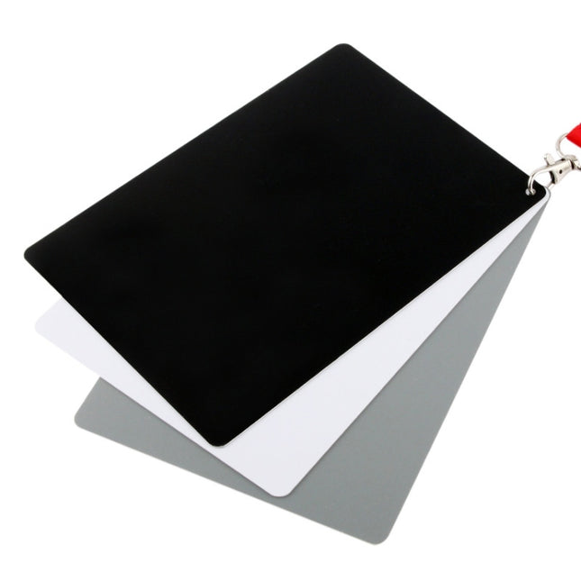 3 in 1 Black White Gray Balance Card / Digital Gray Card with Strap, Works with Any Digital Camera, File Form: RAW and JPEG, Size: 8.7cm x 5.5cm, Size: 8.7cm x 5.5cm