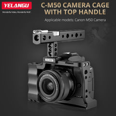 YELANGU C14 YLG0714A Video Camera Cage Stabilizer with Handle for Canon EOS M50, YLG0714A
