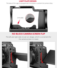 YELANGU C14-A YLG0714A-A Video Camera Cage Stabilizer for Canon EOS M50, YLG0714A-A