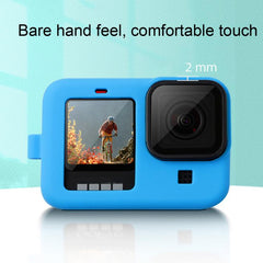 Für GoPro HERO10 Schwarz/HERO9 Schwarz Silikon Schutzhülle Abdeckung mit Handgelenk Strap &amp; Objektiv Abdeckung, für GoPro HERO10 Schwarz