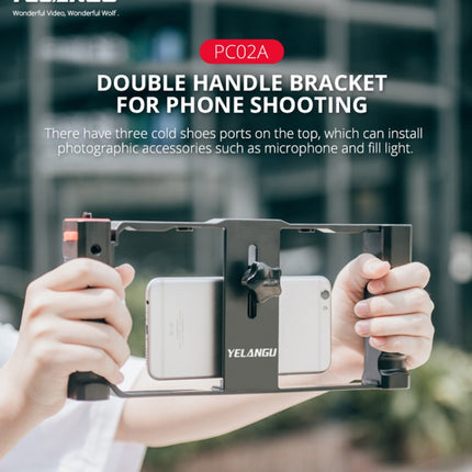 YELANGU PC02A Vlogging Live Broadcast Plastic Cage Video Rig Filmmaking Stabilizer Bracket for iPhone, Galaxy, Huawei, Xiaomi, HTC, LG, Google, and Other Smartphones, PC02A