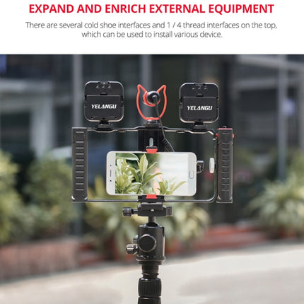 YELANGU PC02A Vlogging Live Broadcast Plastic Cage Video Rig Filmmaking Stabilizer Bracket for iPhone, Galaxy, Huawei, Xiaomi, HTC, LG, Google, and Other Smartphones, PC02A