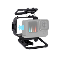 For GoPro HERO10 Black / HERO9 Black Plastic Frame Mount Protective Case with Base Buckle & Long Screw, Plastic Frame