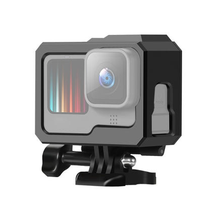 For GoPro HERO10 Black / HERO9 Black ABS Plastic Border Frame Mount Protective Case with Buckle Basic Mount & Screw, ABS Plastic Border Frame