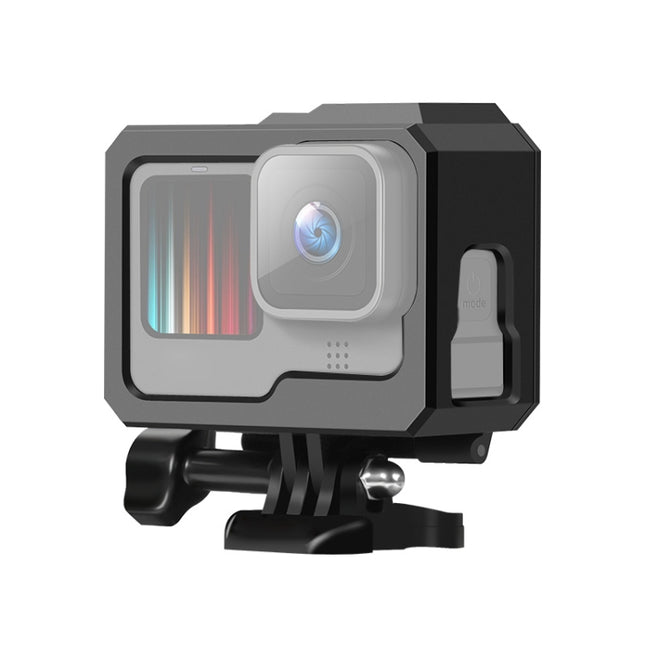 For GoPro HERO10 Black / HERO9 Black ABS Plastic Border Frame Mount Protective Case with Buckle Basic Mount & Screw, ABS Plastic Border Frame