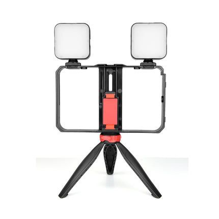 YELANGU PC203 YLG1801C Vlogging Live Broadcast LED Selfie Light Smartphone Video Rig Handle Stabilizer Plastic Bracket Tripod Kits, PC203