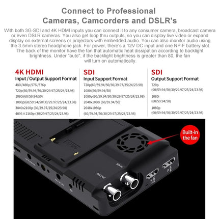 FEELWORLD LUT6S 1920x1080 2600 nits 6 inch IPS Screen HDMI 4K Touch Screen SDI HDI Camera Field Monitor