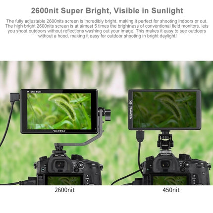 FEELWORLD LUT6S 1920x1080 2600 nits 6 inch IPS Screen HDMI 4K Touch Screen SDI HDI Camera Field Monitor