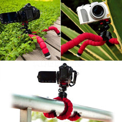 Mini Octopus Flexible Foam Tripod Holder with Phone Clamp & Remote Control