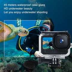 45m Waterproof Housing Protective Case with Buckle Basic Mount & Screw For GoPro HERO10 Black / HERO9 Black, For GoPro HERO9 Black