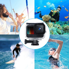 45m Waterproof Housing Protective Case with Buckle Basic Mount & Screw For GoPro HERO10 Black / HERO9 Black, For GoPro HERO9 Black