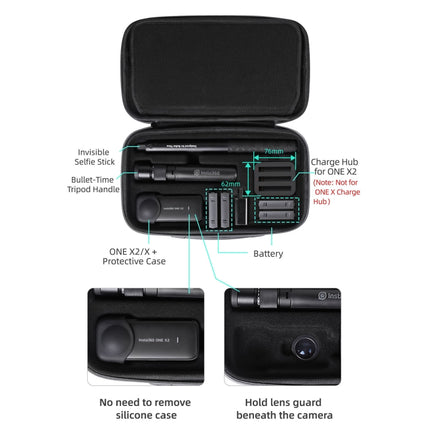 Sunnylife IST-B193 Storage Bag Case Handbag for Insta360 ONE X2 / X, For Insta360 ONE X2 / X