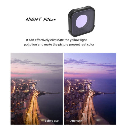 JSR KB Series NIGHT Light Pollution Reduction Lens Filter for GoPro HERO13 Black /12 Black /11 Black /10 Black /9 Black, NIGHT