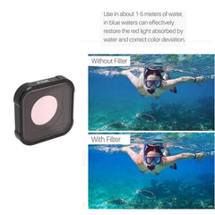 JSR KB Series Diving Color Lens Filter for GoPro HERO13 Black /12 Black /11 Black /10 Black /9 Black, Pink Filter, Magenta Filter, Red Filter